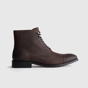 Quince men’s brown Leather Cap Toe Lace Up Boot NWT